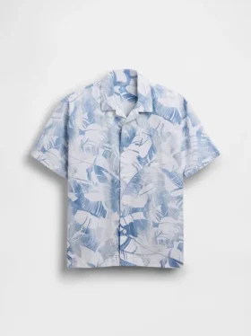 Kinderen: vakantieshirt met bloemenprint en textuur