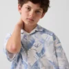 Kinderen: vakantieshirt met bloemenprint en textuur