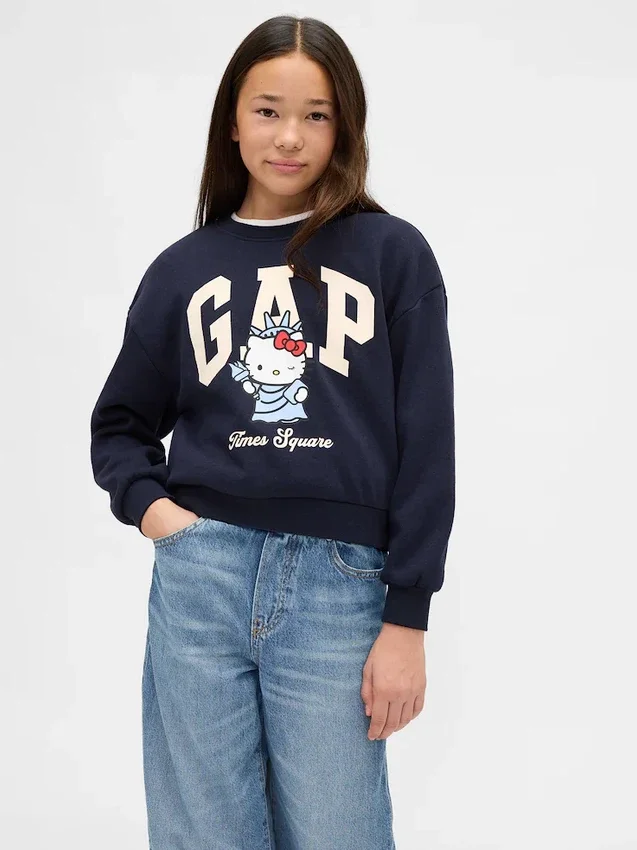 Kinderen Vintagesoft Hello Kitty-logo-sweatshirt