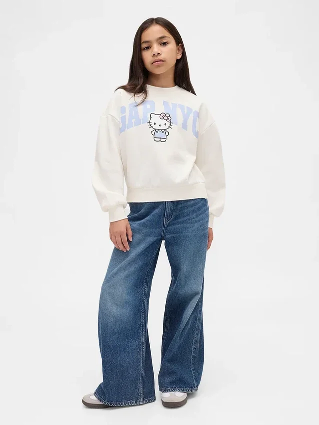 Kinderen Vintagesoft Hello Kitty-logo-sweatshirt