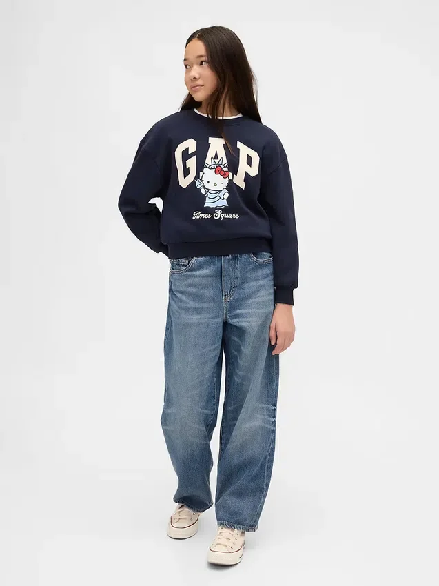 Kinderen Vintagesoft Hello Kitty-logo-sweatshirt