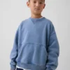 Kinderen Vintagesoft Relaxed Sweatshirt met ronde hals en zak