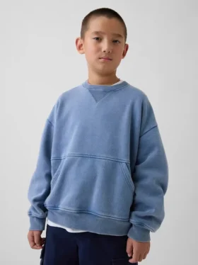Kinderen Vintagesoft Relaxed Sweatshirt met ronde hals en zak