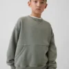 Kinderen Vintagesoft Relaxed Sweatshirt met ronde hals en zak