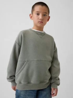 Kinderen Vintagesoft Relaxed Sweatshirt met ronde hals en zak