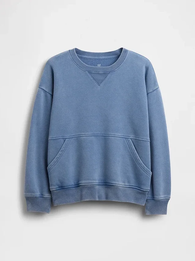 Kinderen Vintagesoft Relaxed Sweatshirt met ronde hals en zak