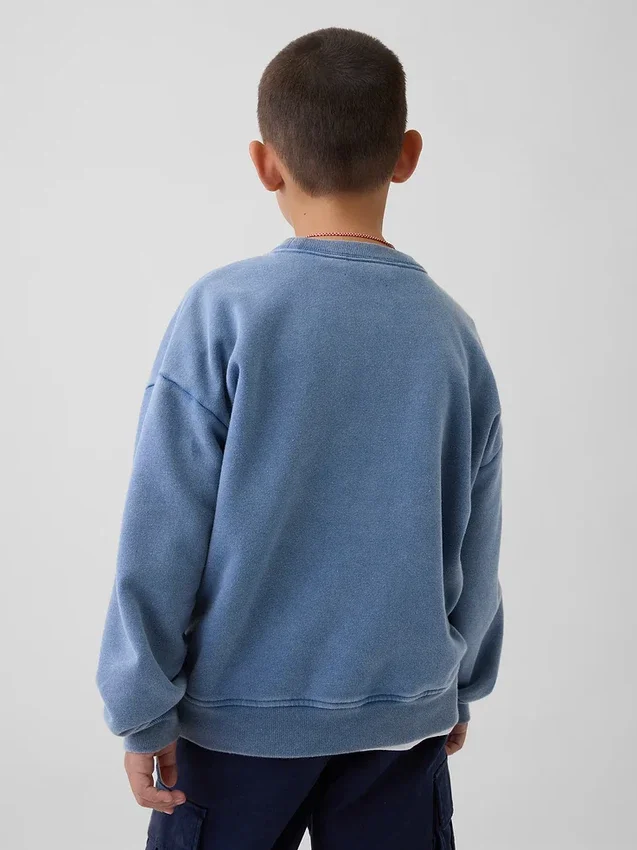 Kinderen Vintagesoft Relaxed Sweatshirt met ronde hals en zak