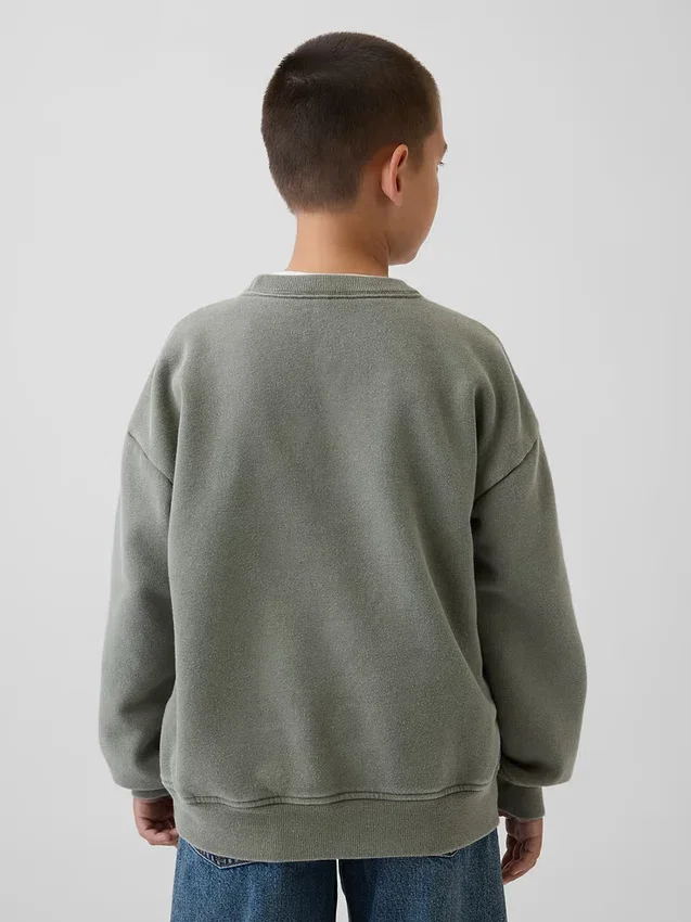 Kinderen Vintagesoft Relaxed Sweatshirt met ronde hals en zak