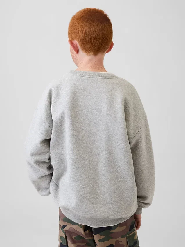 Kinderen Vintagesoft Relaxed Sweatshirt met ronde hals en zak
