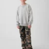 Kinderen Vintagesoft Relaxed Sweatshirt met ronde hals en zak