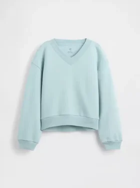 Kinderen Vintagesoft Sweatshirt met relaxte pasvorm en V-hals