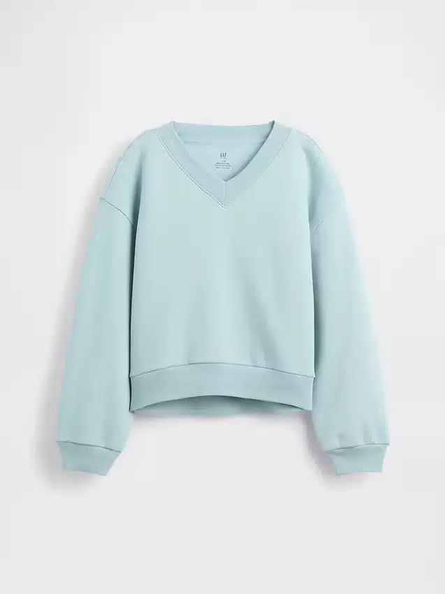 Kinderen Vintagesoft Sweatshirt met relaxte pasvorm en V-hals