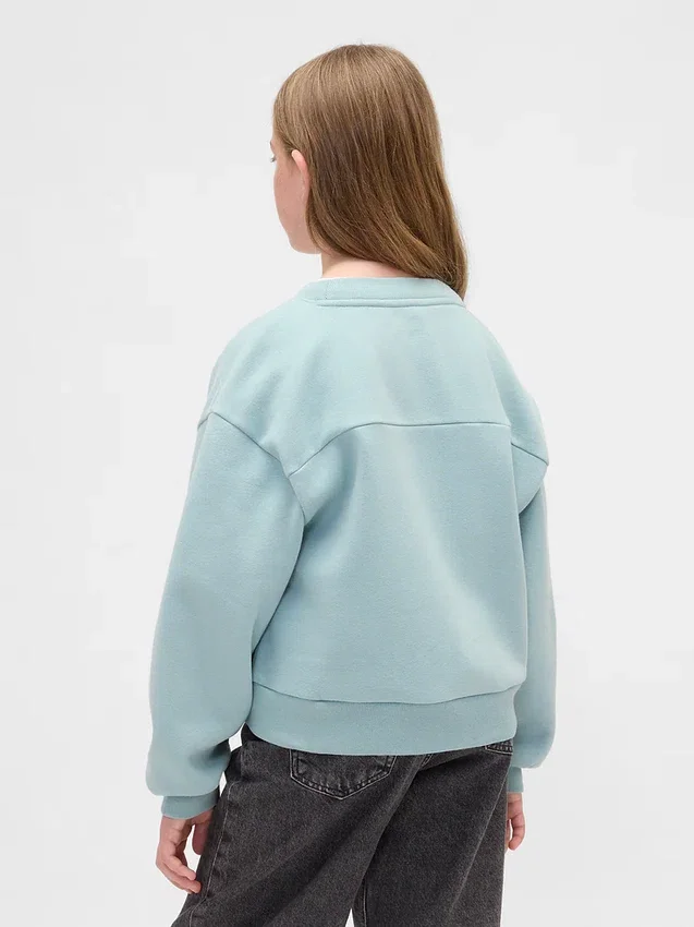 Kinderen Vintagesoft Sweatshirt met relaxte pasvorm en V-hals