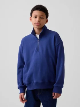 Kinderen Vintagesoft Terry Relaxed pullover met halve rits