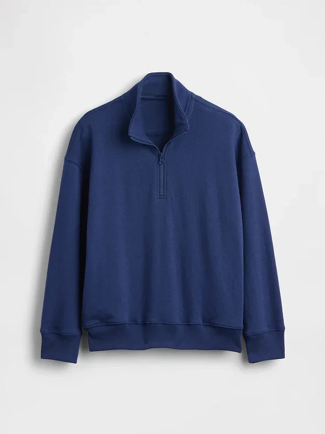 Kinderen Vintagesoft Terry Relaxed pullover met halve rits