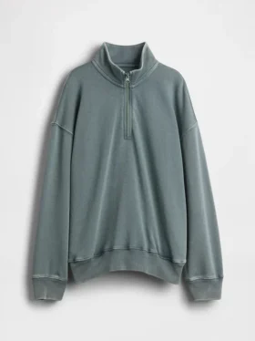 Kinderen Vintagesoft Terry Relaxed pullover met halve rits