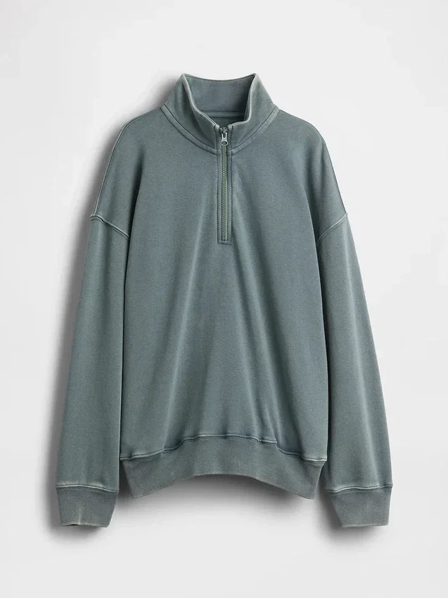 Kinderen Vintagesoft Terry Relaxed pullover met halve rits