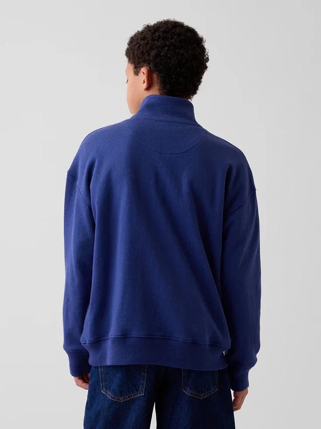 Kinderen Vintagesoft Terry Relaxed pullover met halve rits
