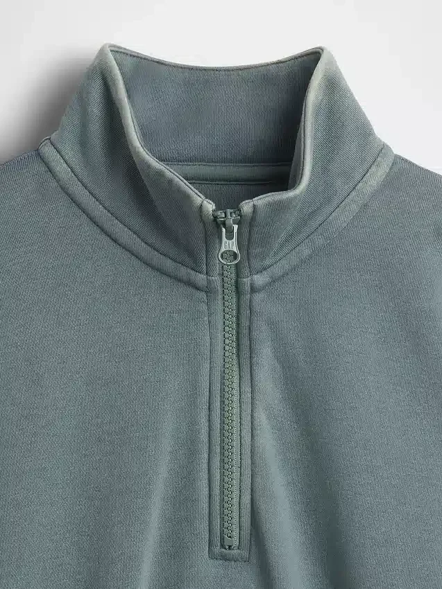 Kinderen Vintagesoft Terry Relaxed pullover met halve rits