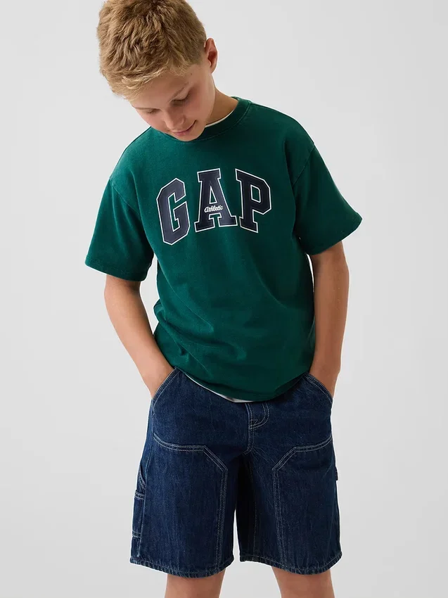 Kinderen: zwaar, relaxed T-shirt met Gap Logo