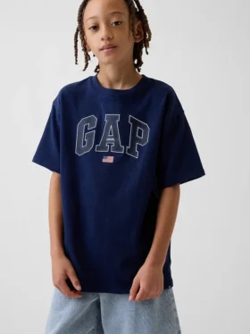 Kinderen: zwaar, relaxed T-shirt met Gap Logo