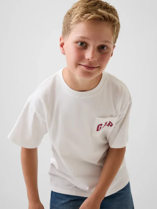 Kinderen: zwaar, relaxed T-shirt met Gap Logo