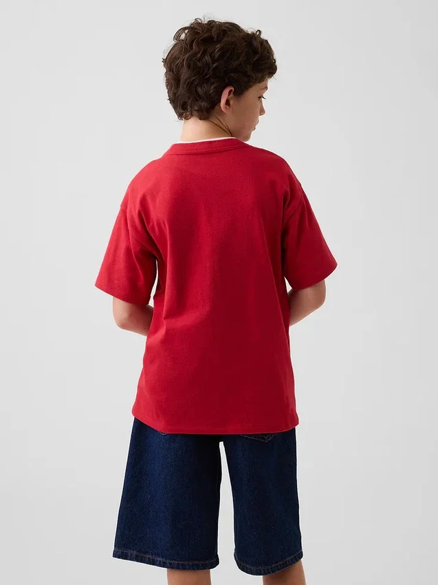 Kinderen: zwaar, relaxed T-shirt met Gap Logo