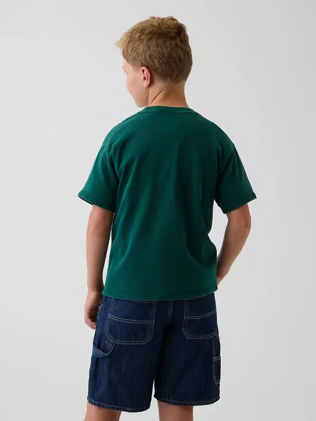 Kinderen: zwaar, relaxed T-shirt met Gap Logo