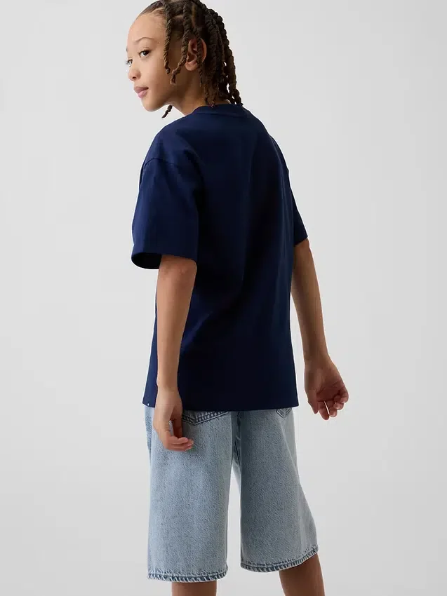 Kinderen: zwaar, relaxed T-shirt met Gap Logo