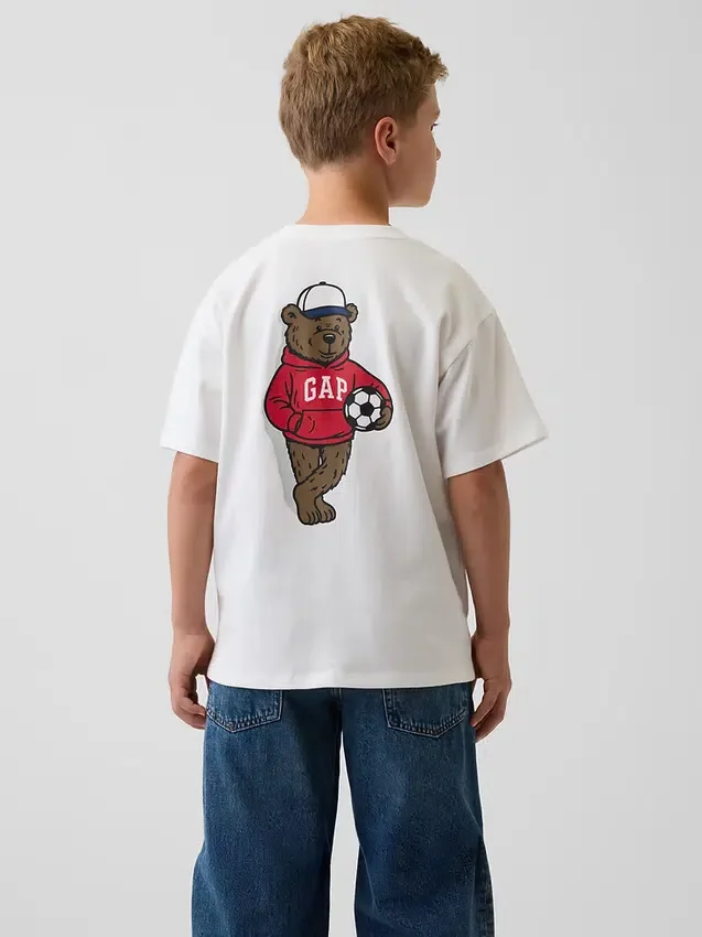 Kinderen: zwaar, relaxed T-shirt met Gap Logo