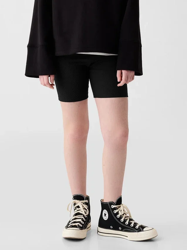 Kinderfietskorte broek met ribboord