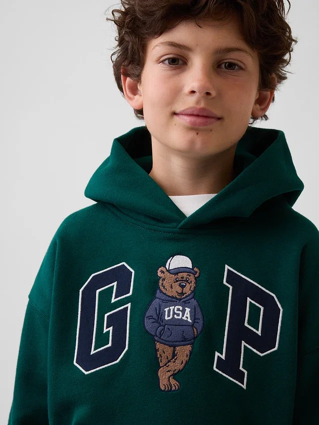 Kinderhoodie met Brannan Bear-logo van Vintagesoft