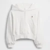 Kinderhoodie met rits, Vintagesoft-badstof en schuine pasvorm