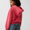 Kinderhoodie met rits, Vintagesoft-badstof en schuine pasvorm