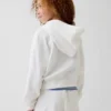 Kinderhoodie met rits, Vintagesoft-badstof en schuine pasvorm