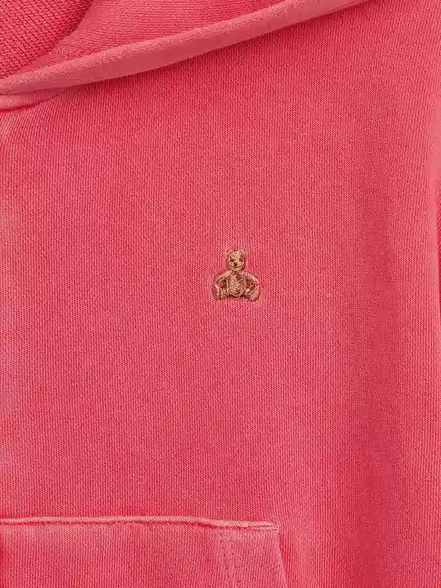 Kinderhoodie met rits, Vintagesoft-badstof en schuine pasvorm