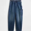 Kinderjeans met geborstelde stof in carpenter-stijl