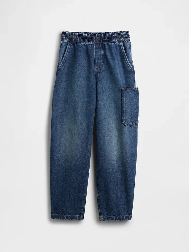 Kinderjeans met geborstelde stof in carpenter-stijl
