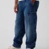 Kinderjeans met geborstelde stof in carpenter-stijl