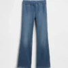 Kinderjeans met hoge taille en gekruiste banden