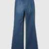 Kinderjeans met hoge taille en gekruiste banden