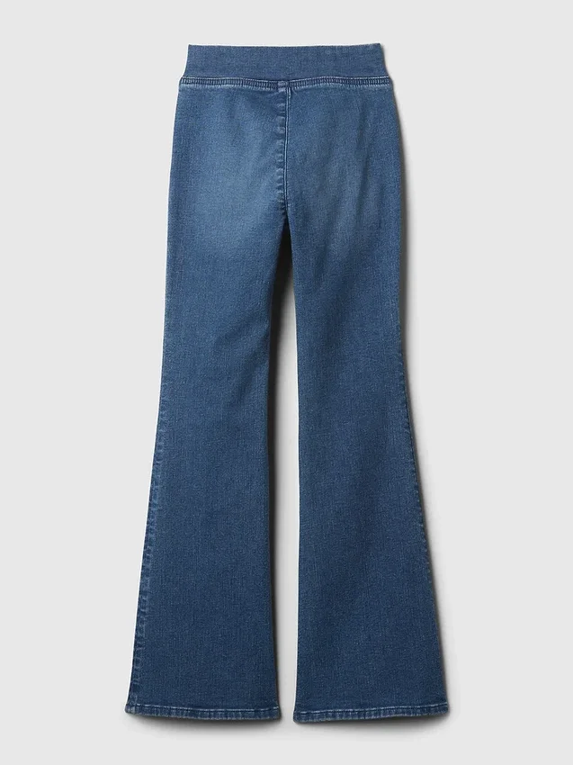 Kinderjeans met hoge taille en gekruiste banden