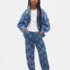 Kinderjeans met hoge taille en wijd been