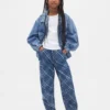 Kinderjeans met hoge taille en wijd been
