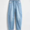 Kinderjeans met hoge taille en wijd been