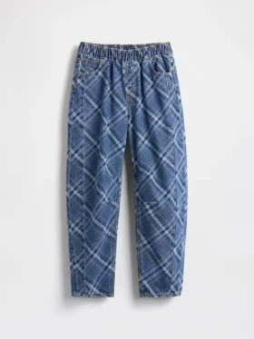 Kinderjeans met hoge taille en wijd been