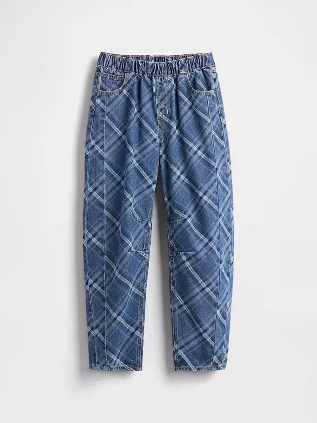 Kinderjeans met hoge taille en wijd been