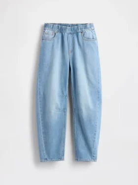 Kinderjeans met hoge taille en wijd been