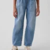 Kinderjeans met hoge taille en wijd been
