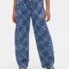 Kinderjeans met hoge taille en wijd been